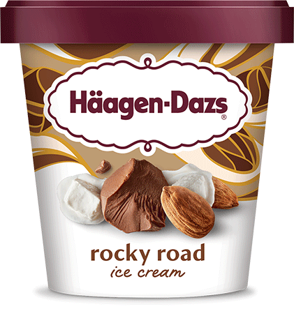 Pint of Haagen-Dazs rocky road ice cream