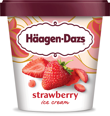 Pint of Haagen-Dazs strawberry ice cream