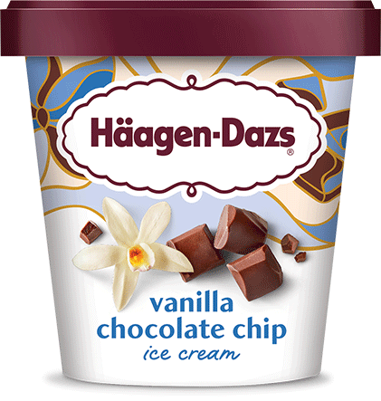 Pint of Haagen-Dazs vanilla chocolate chip ice cream