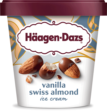 Pint of Haagen-Dazs vanilla Swiss almond ice cream