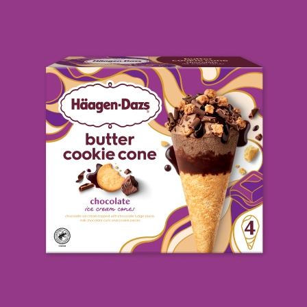 Butter Cookie Cone Chocolate 4 Cones