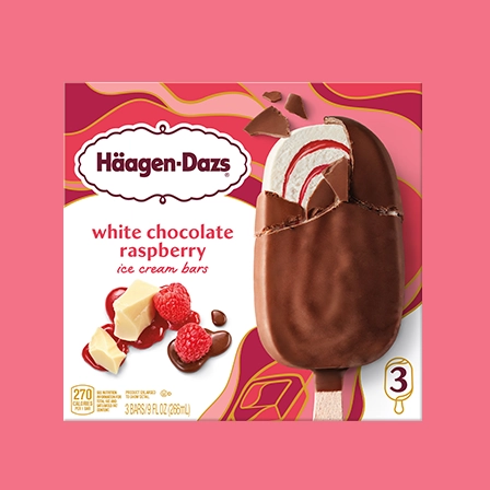 White Chocolate Raspberry Ice Cream Bars 3 Bars