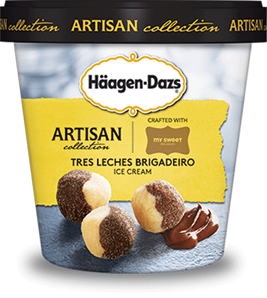 Pint of Haagen Dazs artisan tres leches brigaderio ice cream