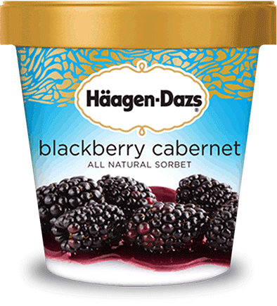 Pint of Haagen Dazs blackberry cabernet sorbet