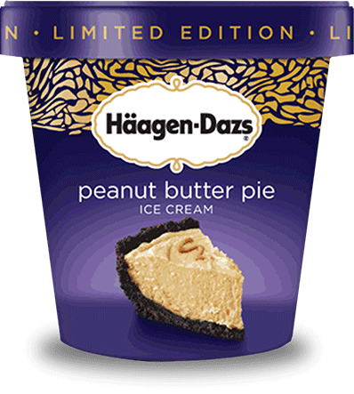Pint of Haagen-Dazs peanut butter pie ice cream