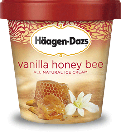 pint of Haagen Dazs vanilla honeybee ice cream