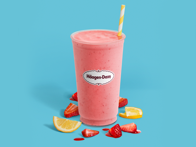 Strawberry Frozen Lemonade Juicy Strawberry Sorbet blended with refreshing lemonade.