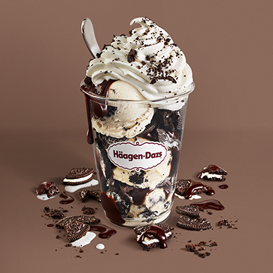 Cookies and cream dazzler with chocolate crème cookies and whipped cream