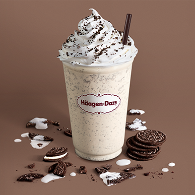 cookies and cream milkshake with whipped cream and cookie crumble