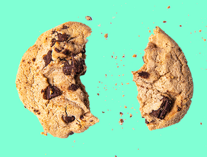 broken chocolate chip cookie