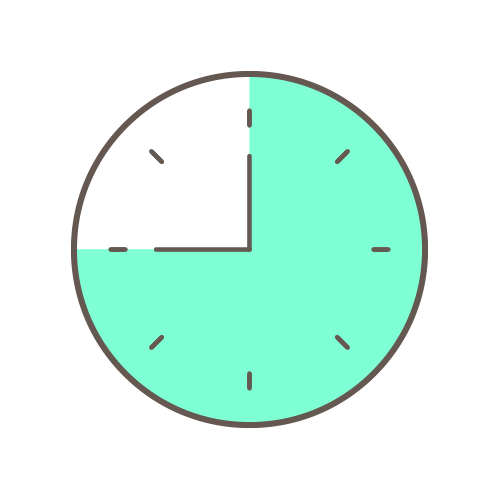 clock face showing 12:45