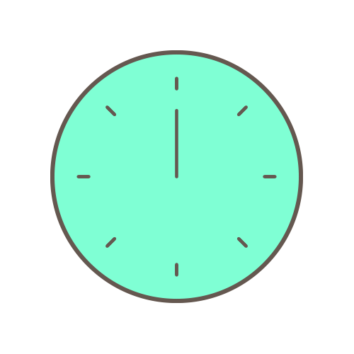 clock face showing noon