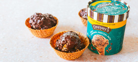 Dreyer's salted pretzel magic shell ice cream bowls