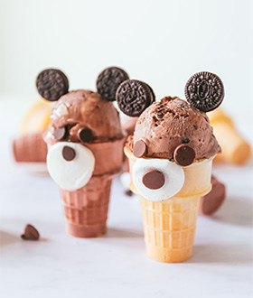 Dreyer's cookie cobblestone ice cream teddy bear cones