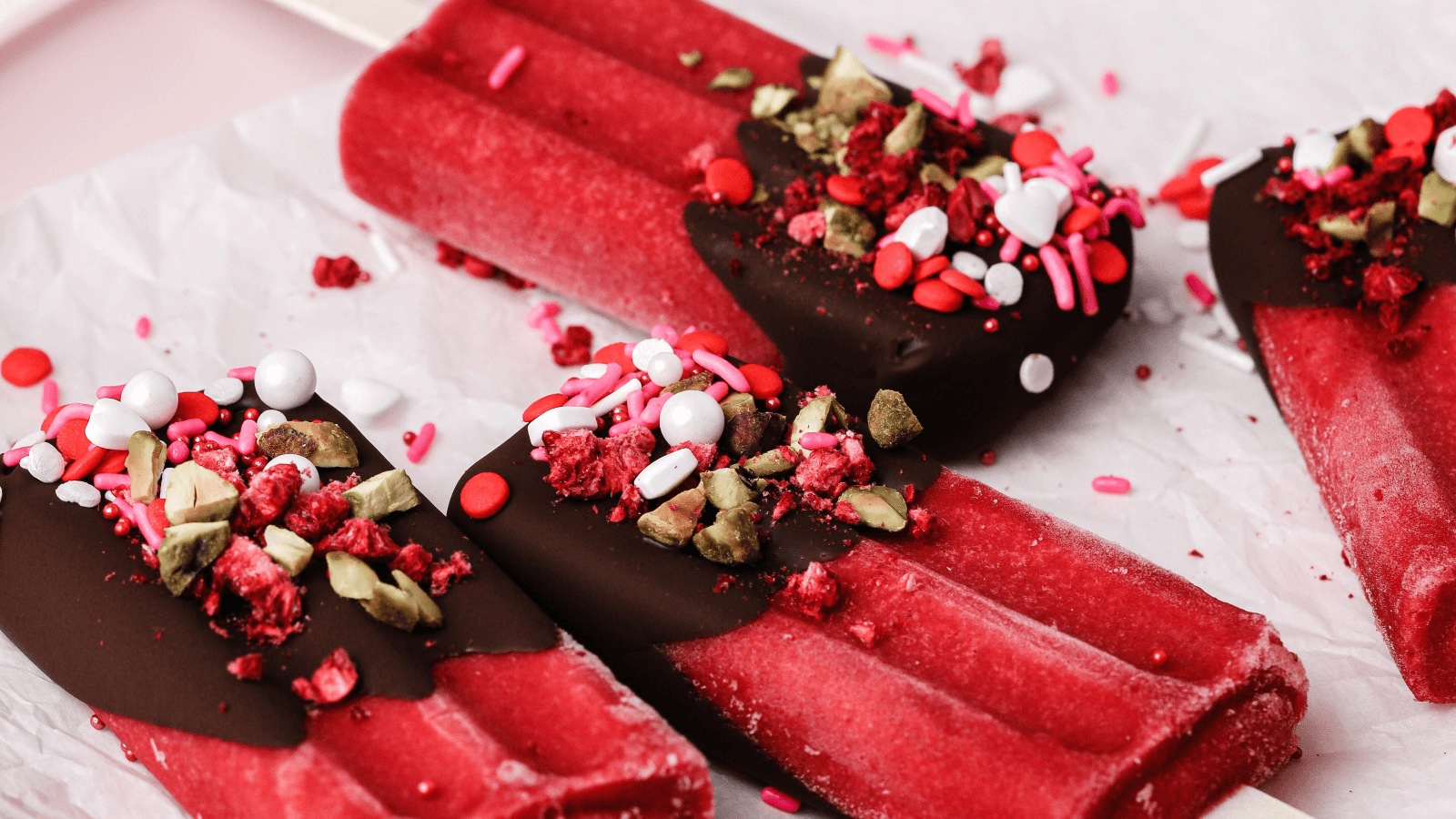 Close Up Of Chocolate Dipped Raspberry Bars