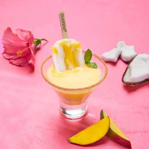 Sparkling Island Cooler Refreshing summer sip made with Outshine Tropical Punch Fruit Blends bar. Cool, creamy, and tropical with every bubbly sip.