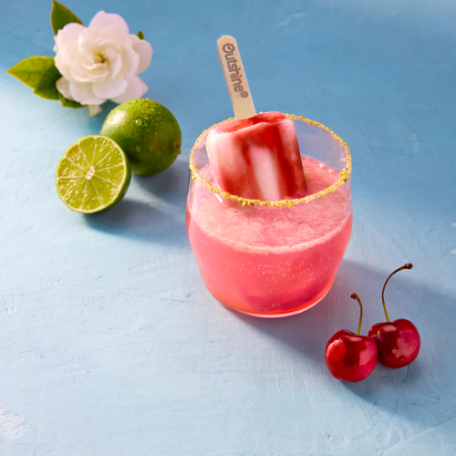 Tart Cherry Zest .Outshine Tart Cherry Zest, featuring Outshine Cherry Limeade Fruit Blends bar. It’s a bright, bold, and delightfully fizzy treat perfect for sunny days.