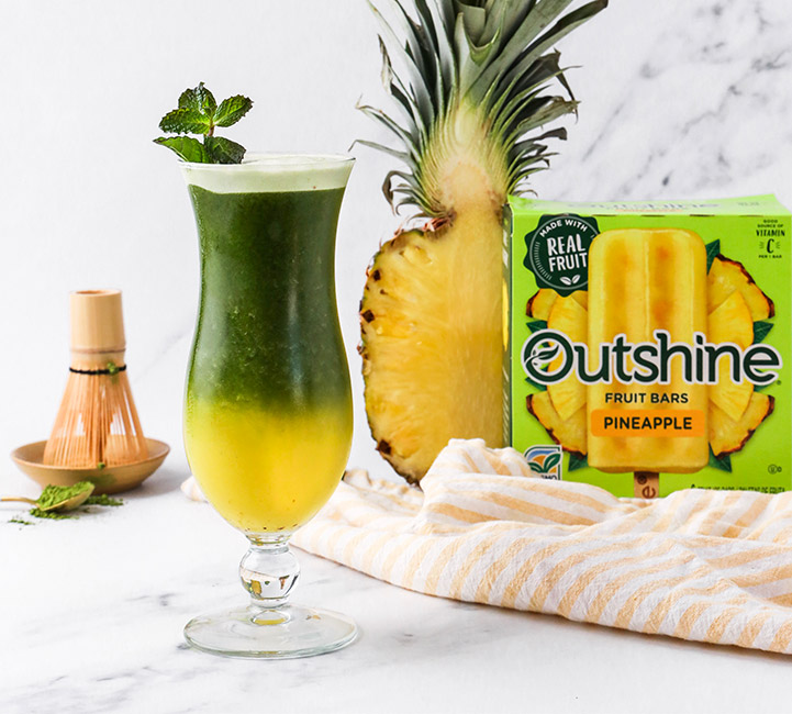Outshine iced pineapple and mint matcha