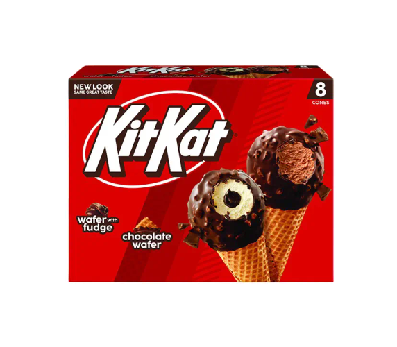 CONES KIT KAT® CONES The ultimate break awaits in a KIT KAT® sundae cone. Stock your freezer today.”