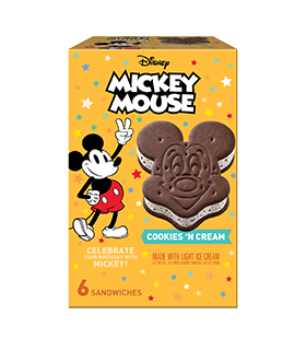 Disney Mickey Mouse Cookies and Cream Ice Cream Sandwiches Small