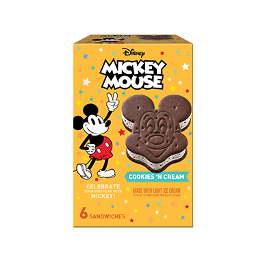 Disney Mickey Mouse Cookies and Cream Ice Cream Sandwiches Medium