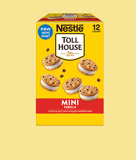 Box of Toll House mini chocolate chip ice cream sandwiches