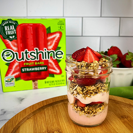 Strawberry Parfait Layers of creamy yogurt, fresh fruit, and crunchy granola.