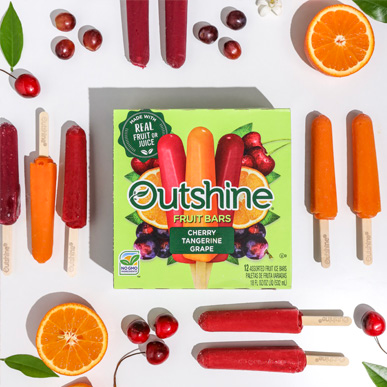 Box of Outshine fruit bars variety pack