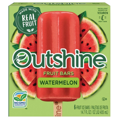 package of Outshine watermelon fruit bars