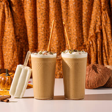 Outshine coconut pumpkin smoothie in a glass
