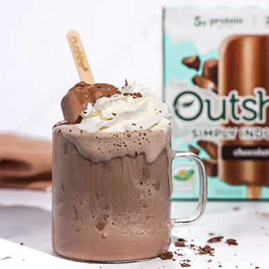 Outshine frozen hot chocolate in a mug