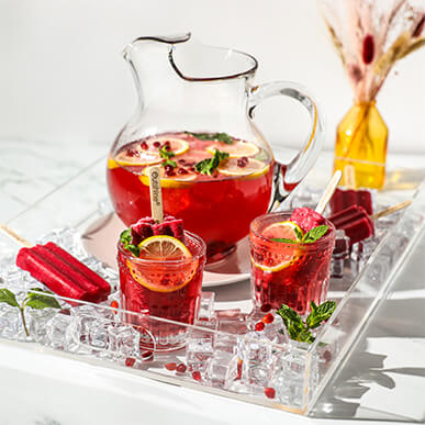 Pitcher of Outshine pomegranate party punch