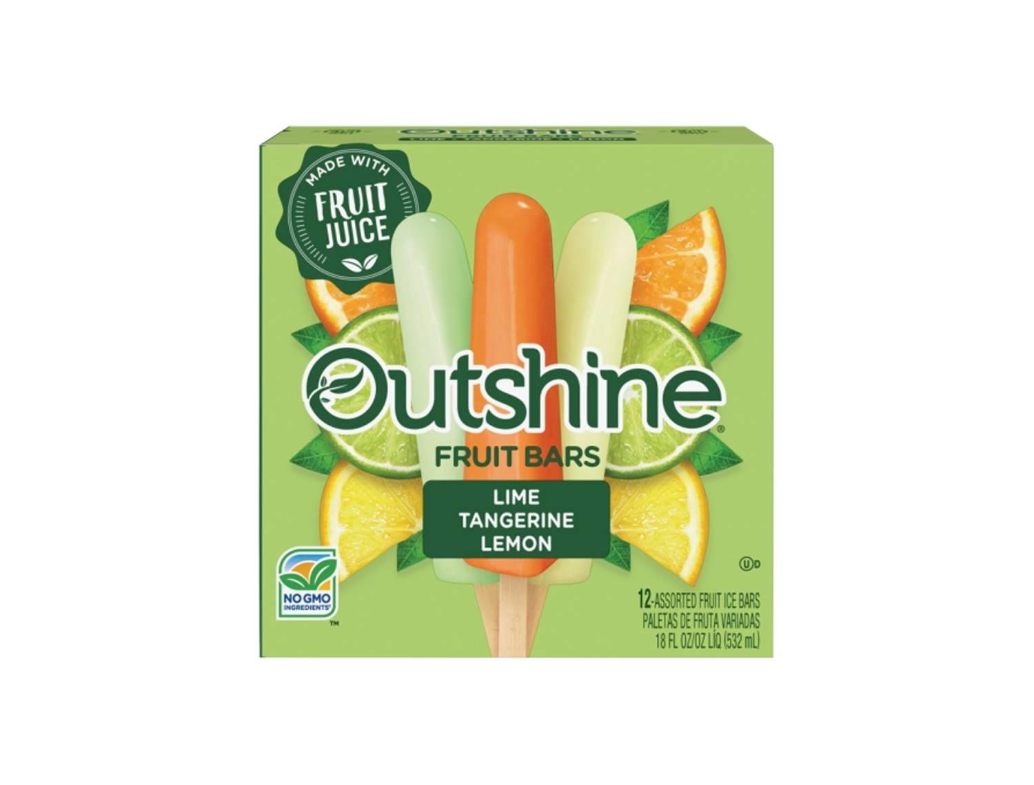 Box of Outshine lime, tangerine and lemon fruit pops