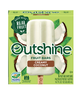 Box of Outshine creamy coconut fruit bars