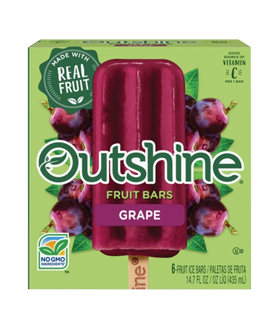 Box of Outshine grape fruit bars