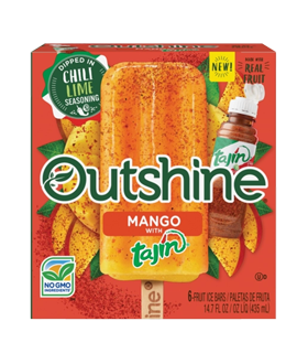 Box of Outshine mango tajin fruit bars