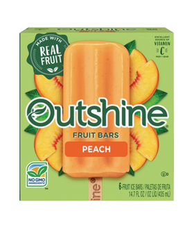 Box of Outshine peach fruit bars