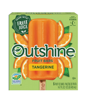 Box of Outshine tangerine fruit bars