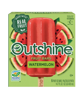 Box of Outshine watermelon fruit bars