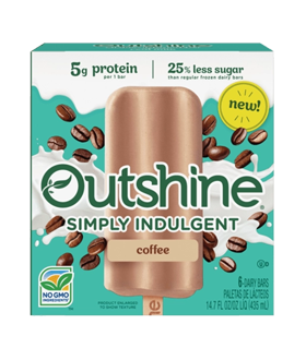 Box of Outshine simply indulgent coffee bars