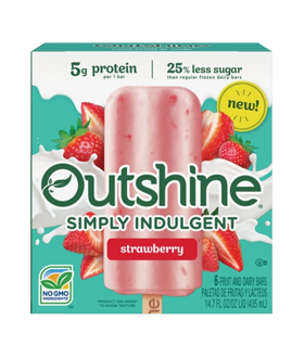 Box of Outshine simply indulgent strawberry bars