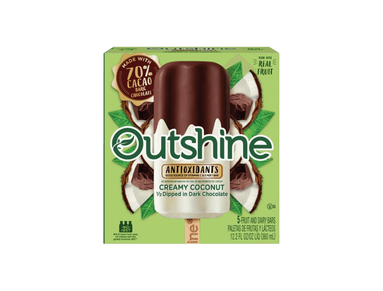 Paletas SemiCubiertas en Chocolate Creamy Coconut Outshine® Oficial