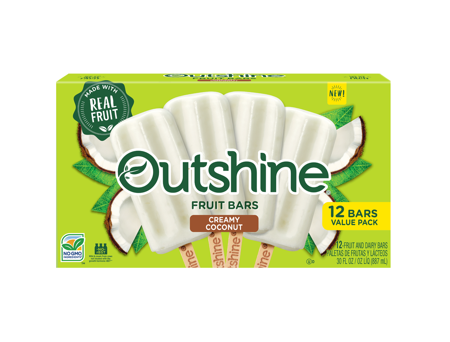 Outshine Creamy Coconut Fruit Bars Value Pack