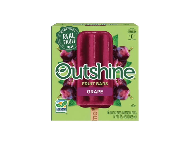 box of Outshine grape fruit bars