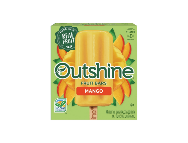 box of Outshine mango fruit bars