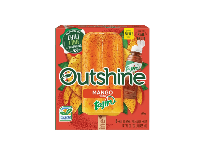 box of Outshine mango tajin fruit bars