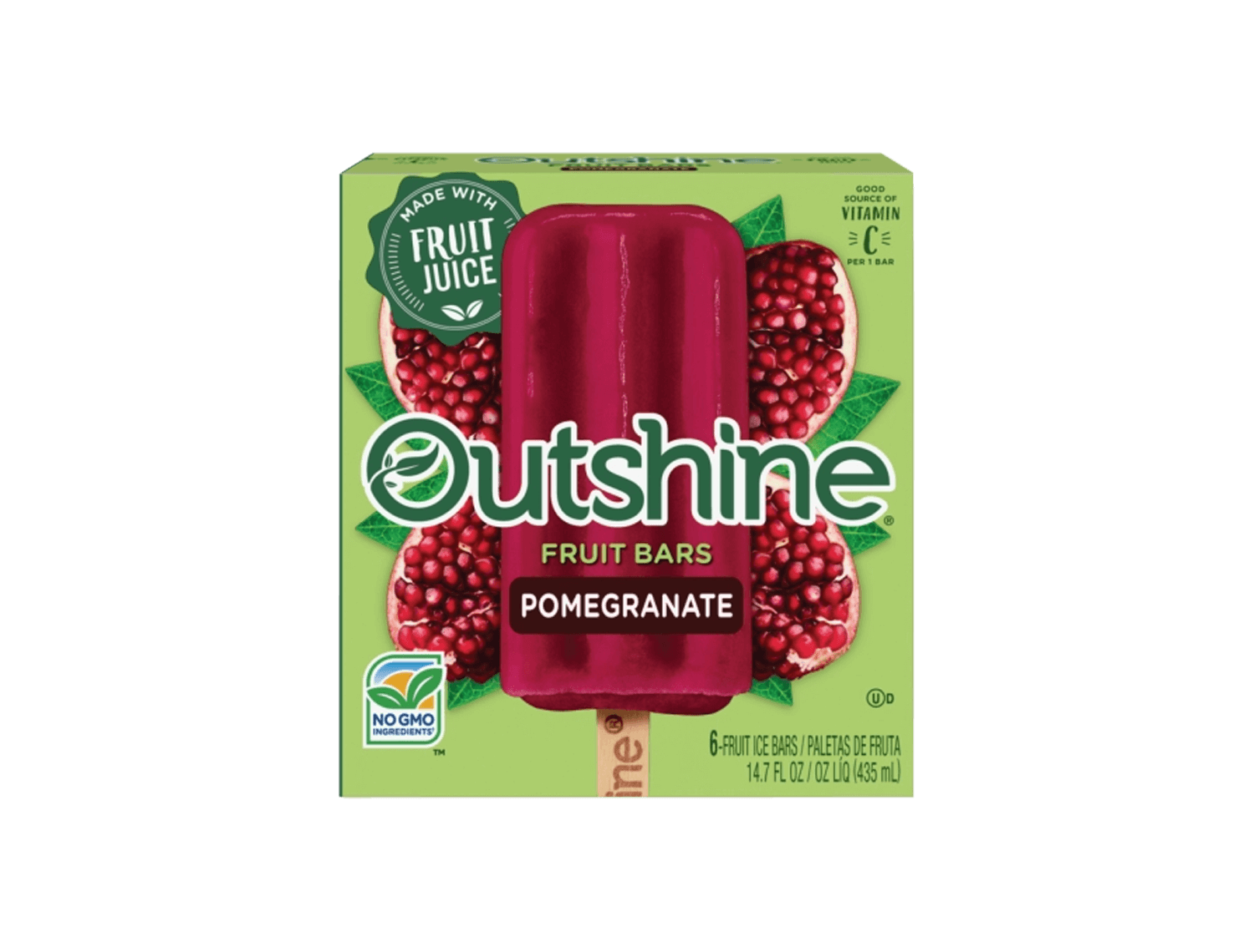 box of Outshine pomegranate fruit bars