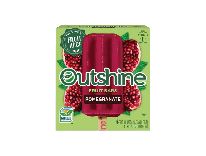 box of Outshine pomegranate fruit bars