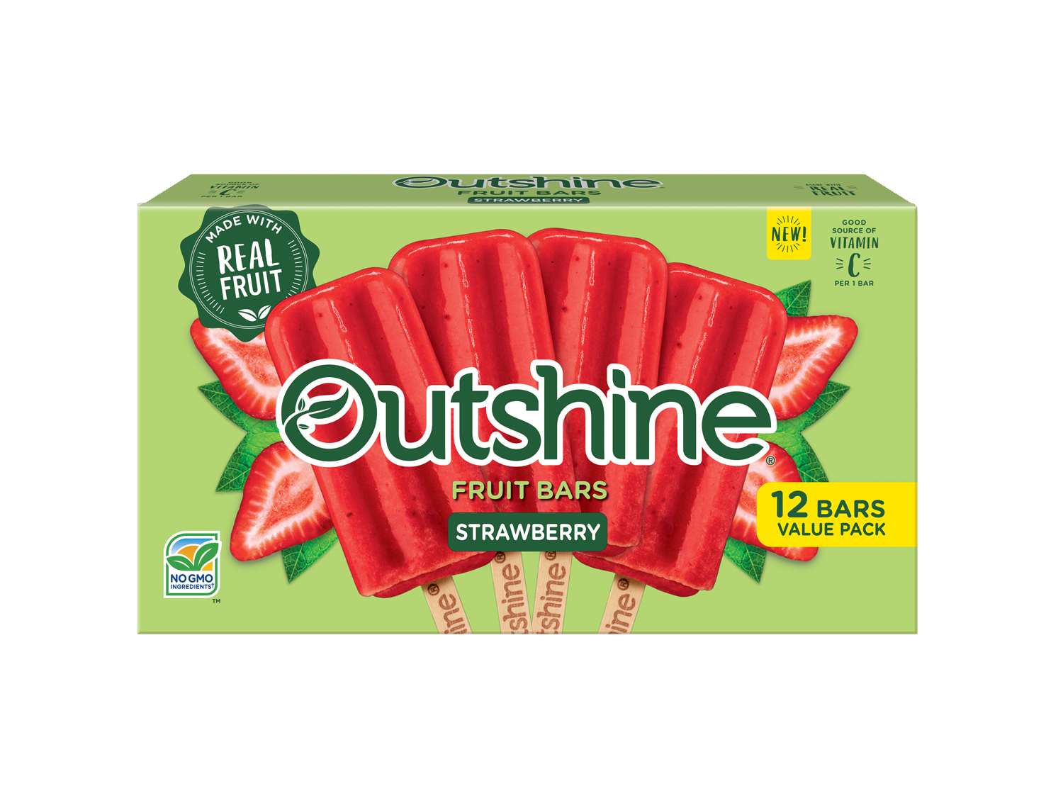 box of Outshine strawberry fruit bars