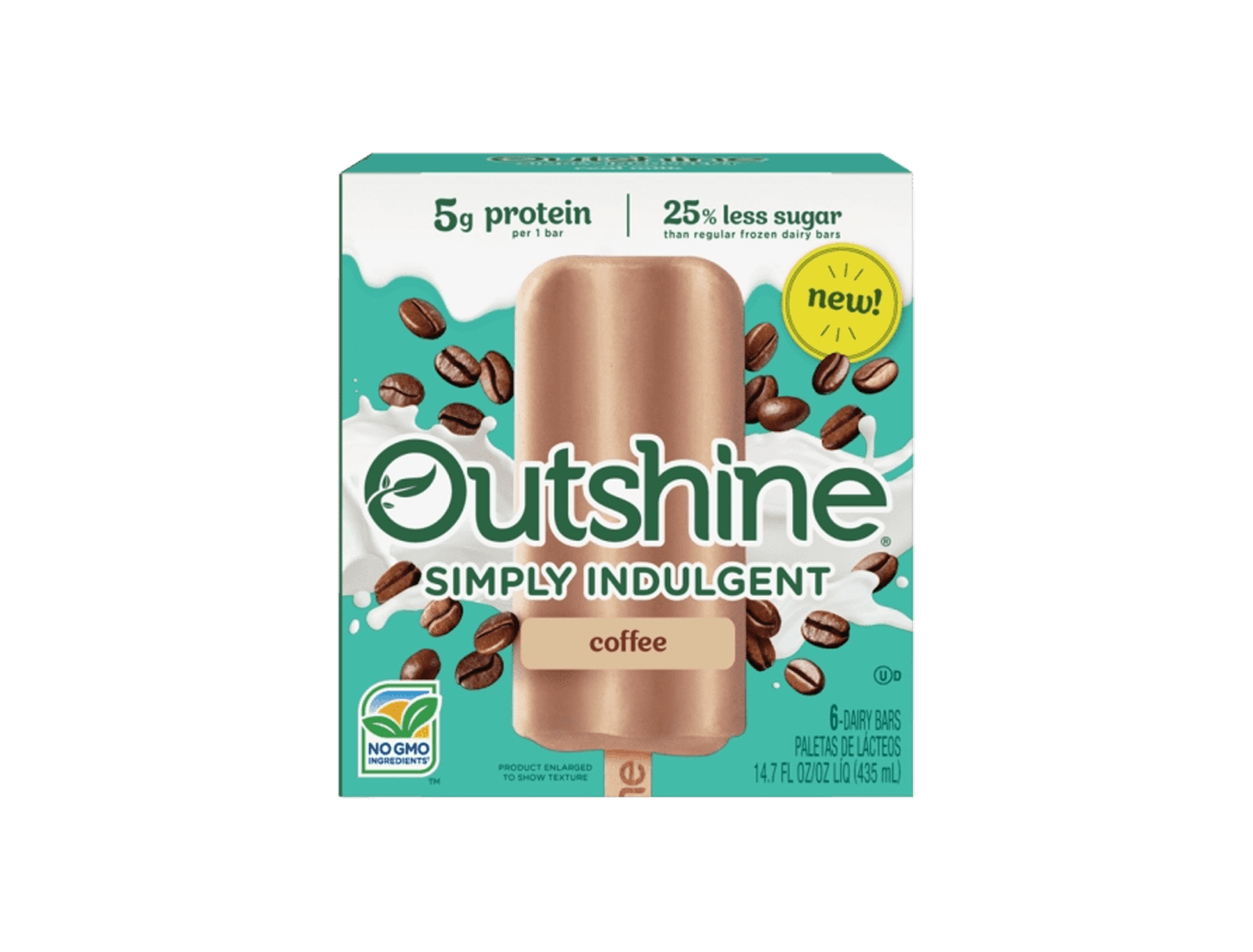 box of Outshine simply indulgent coffee bars
